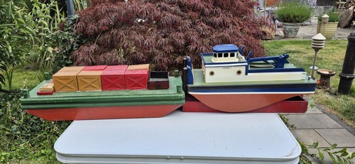 Model barge boat - boat, cargo