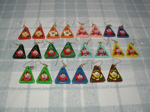 Triangular wooden hand - triangular, painted