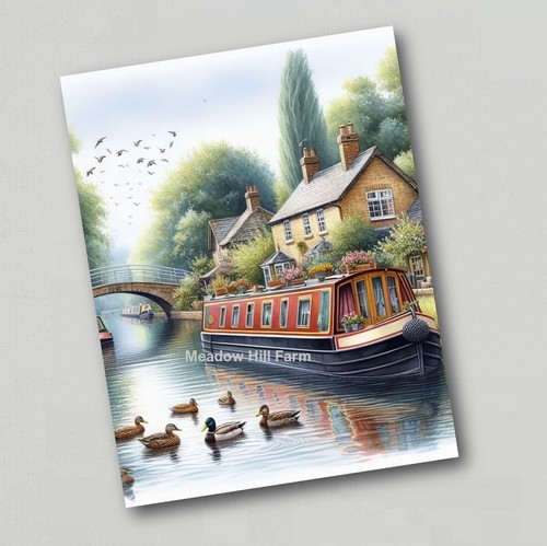 Fridge magnet canal barge - fridge,