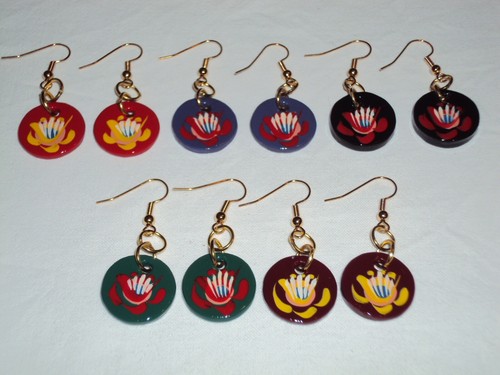 18mm wooden circle earrings - 18mm,